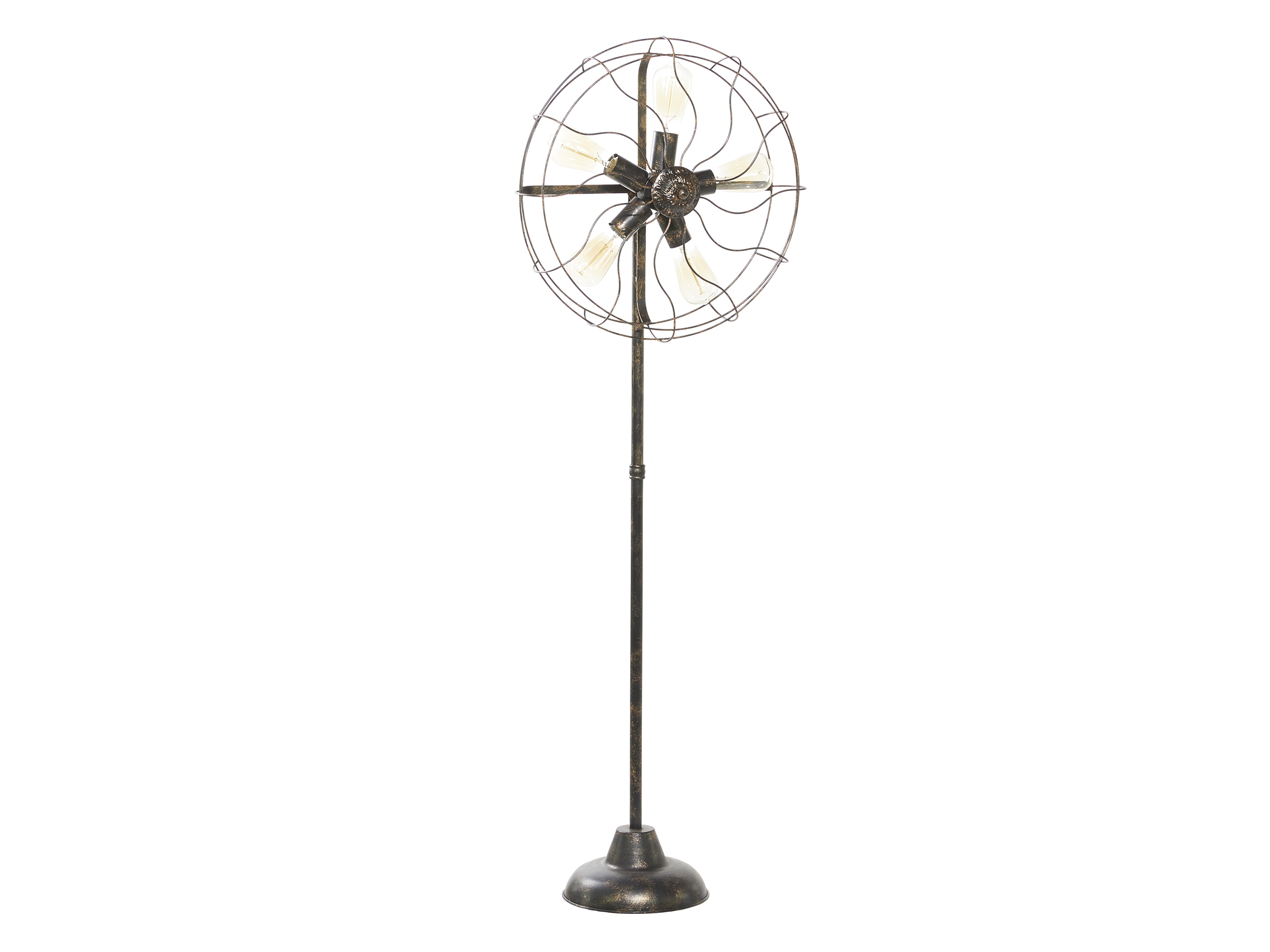 Bronze Metal Fan Floor Lamp 55"H Steinhafels