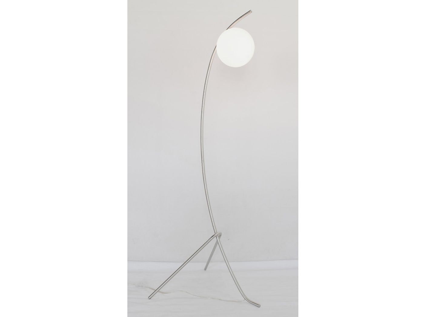 Nickel With Frosted Glass Shade Floor Lamp 18"H Steinhafels