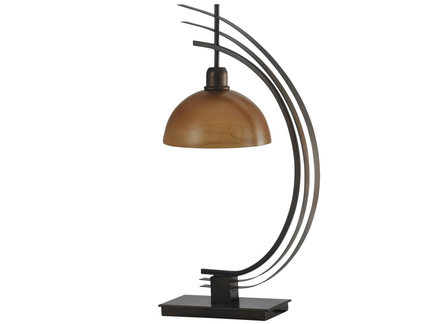 Amber Glass and Metal Floor Lamp 63"H Steinhafels