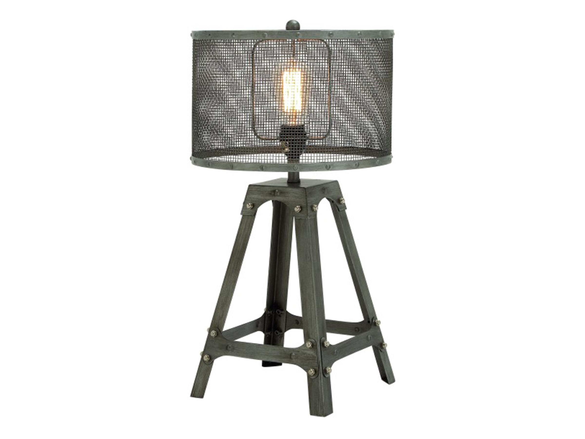 grey metal table lamp
