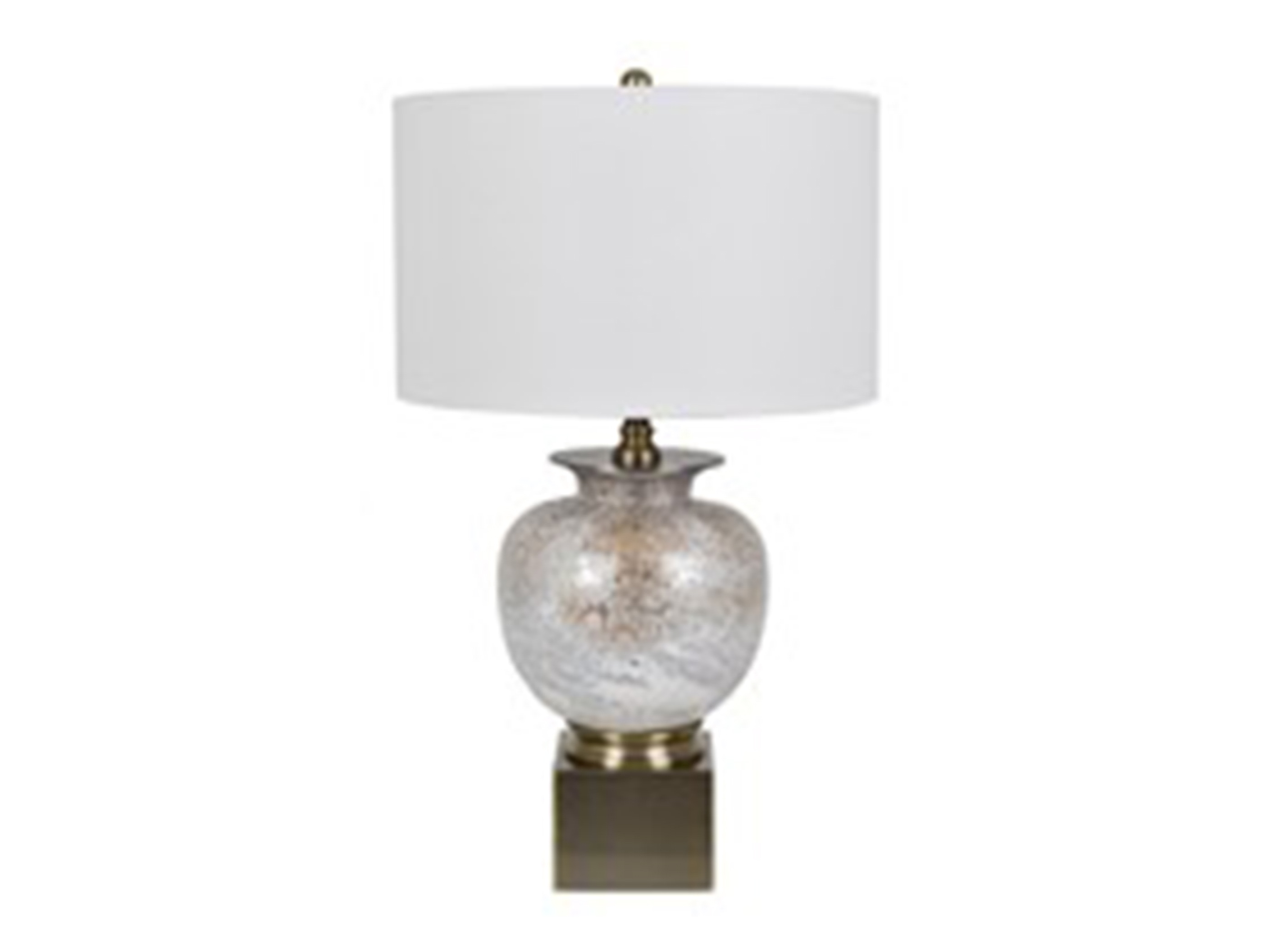 Mottled Gold and White Glass Table Lamp 31"H Steinhafels