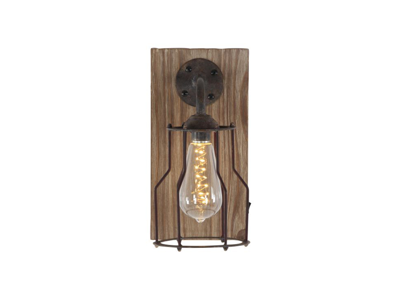 Wood and Metal LED Wall Sconce 6"W x 11"H Steinhafels