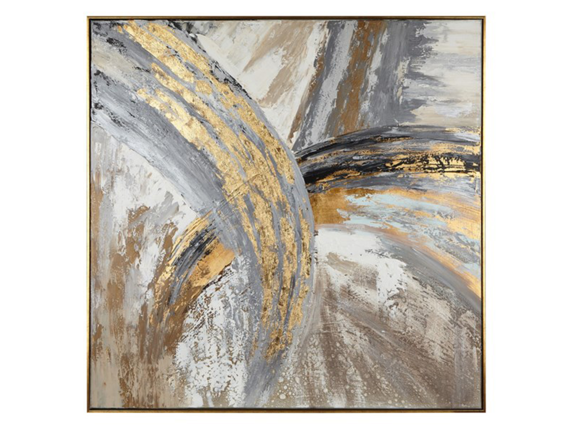 Blue, Black, Gray and Gold Abstract Canvas Art 48"W x 72"H Steinhafels