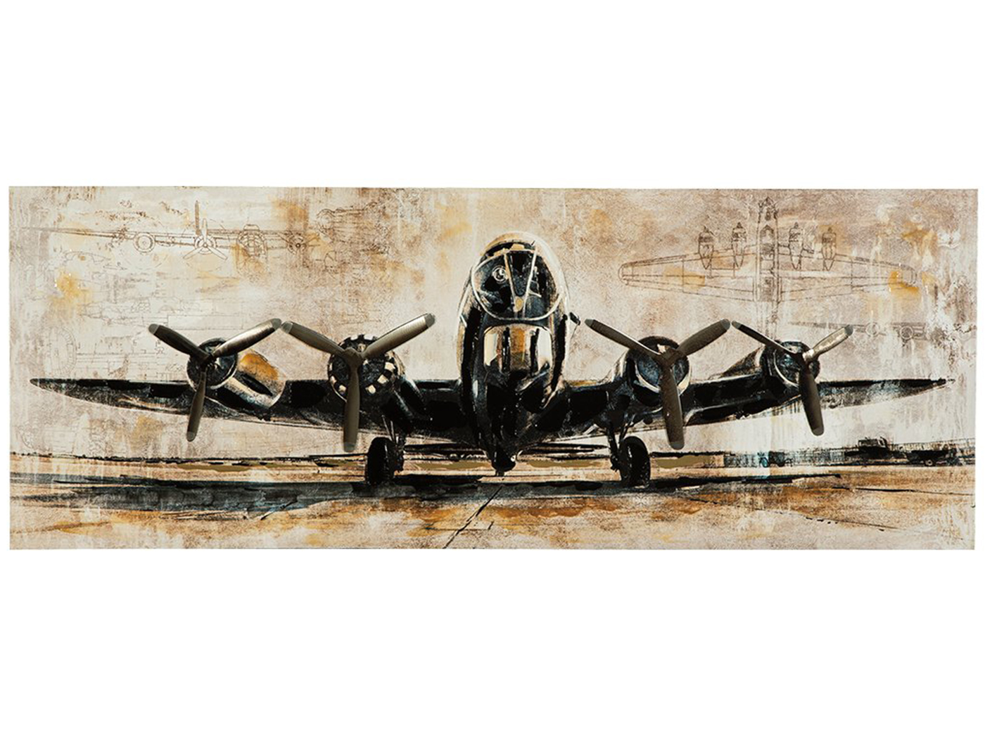 Airplane Canvas Wall Art 48"W x 18"H Steinhafels