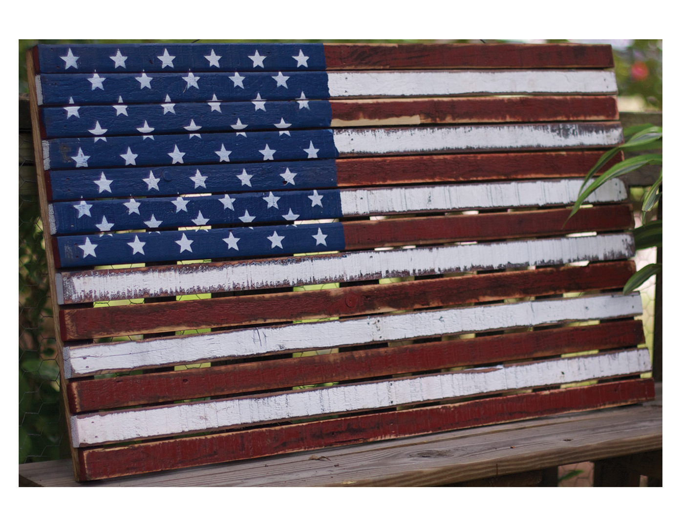 Wood American Flag Art 39"W x 22"H Steinhafels