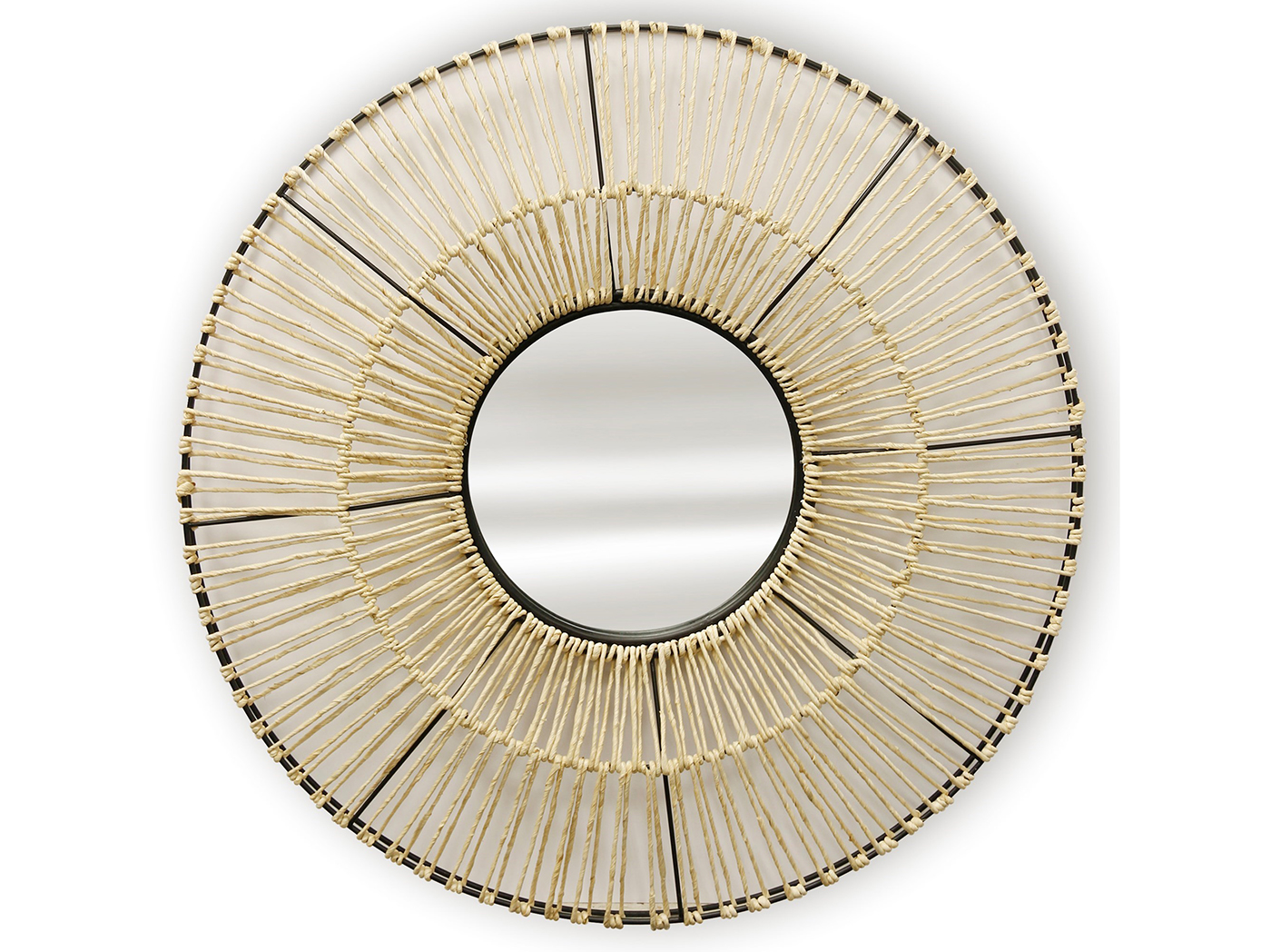 Natural Woven Round Wall Mirror 36" Steinhafels