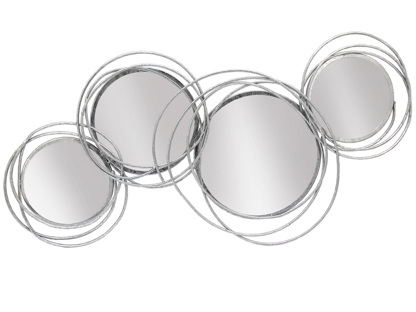 Looped Silver 4 Circle Mirror 41"W x 19.5"H Steinhafels