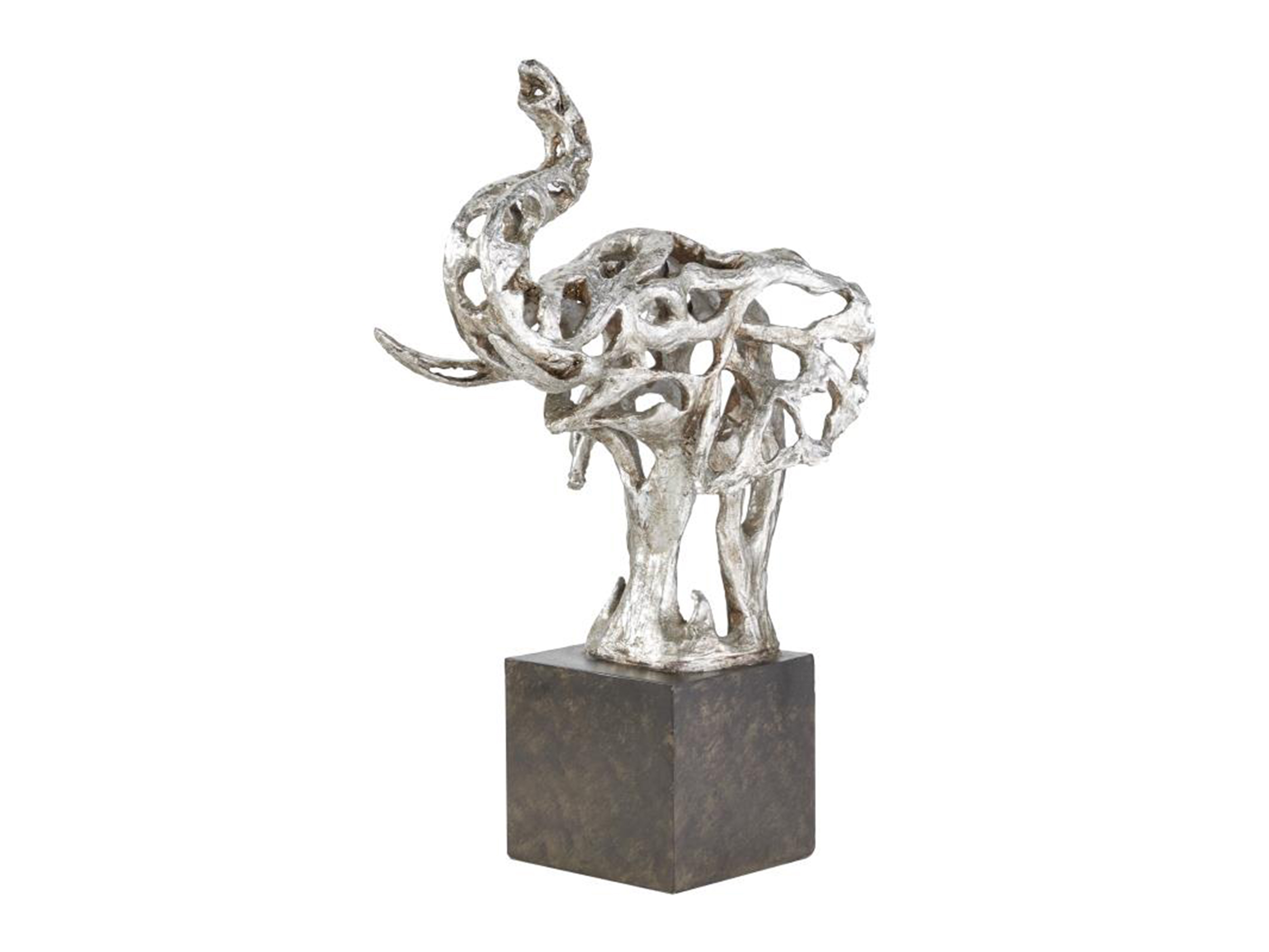 Silver Elephant Sculpture 15"W x 25"H Steinhafels