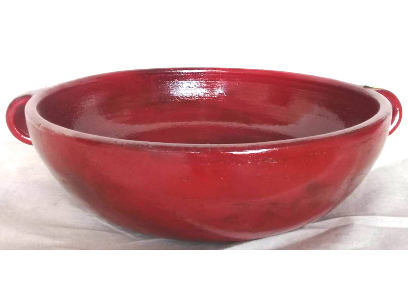 Red Handled Ceramic Bowl 14"W x 4"H Steinhafels
