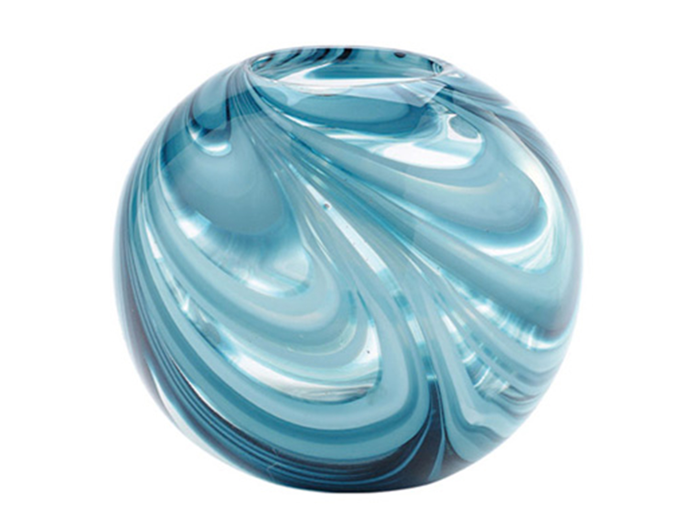 Blue Swirl Glass Vase 7 H 8 D Steinhafels My Cart Blue Swirl Glass Vase
