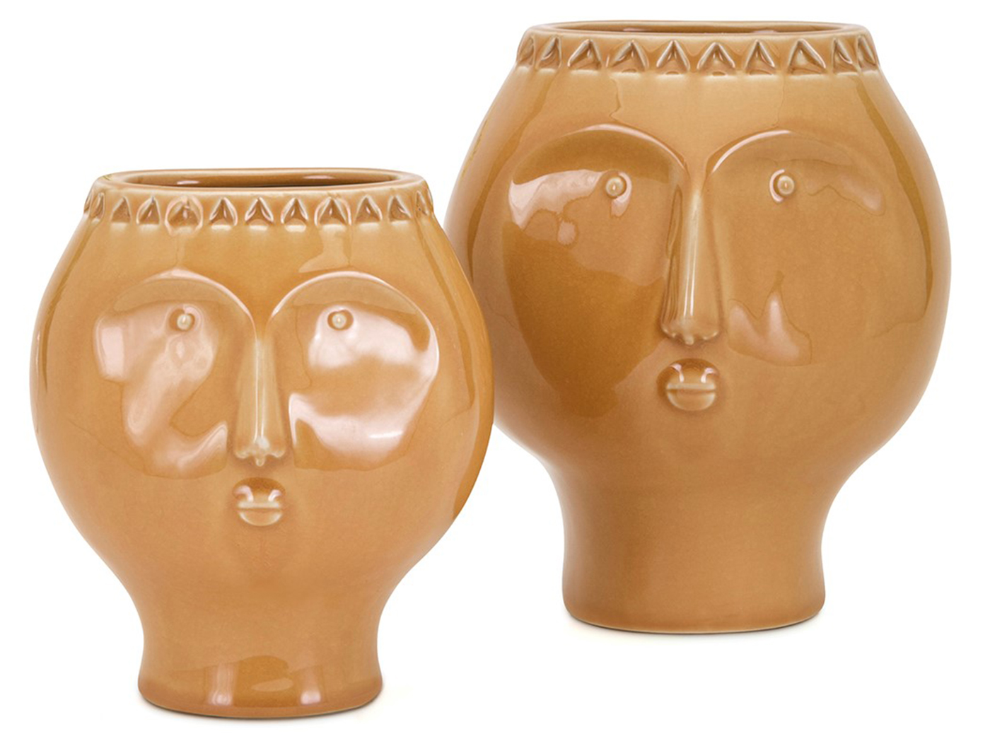 Set of 2 Face Pots 6/7.25"W x 7/8.5"H Steinhafels