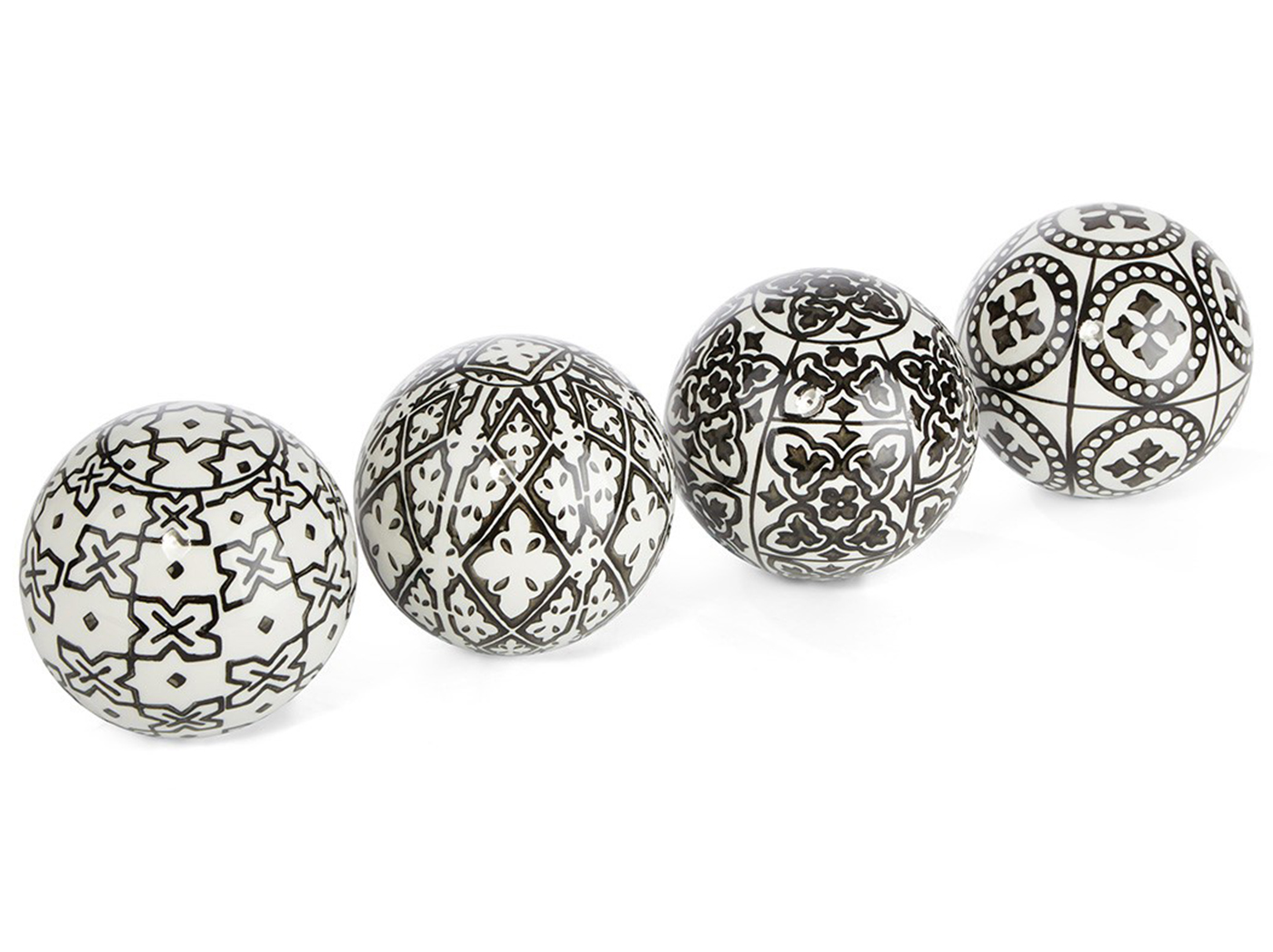 Assorted Black and White Ceramic Deco Ball 4" Steinhafels