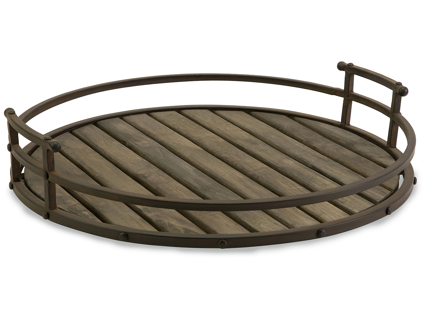 Oversized Grey Wood Ottoman Tray 28"W x 28"L Steinhafels