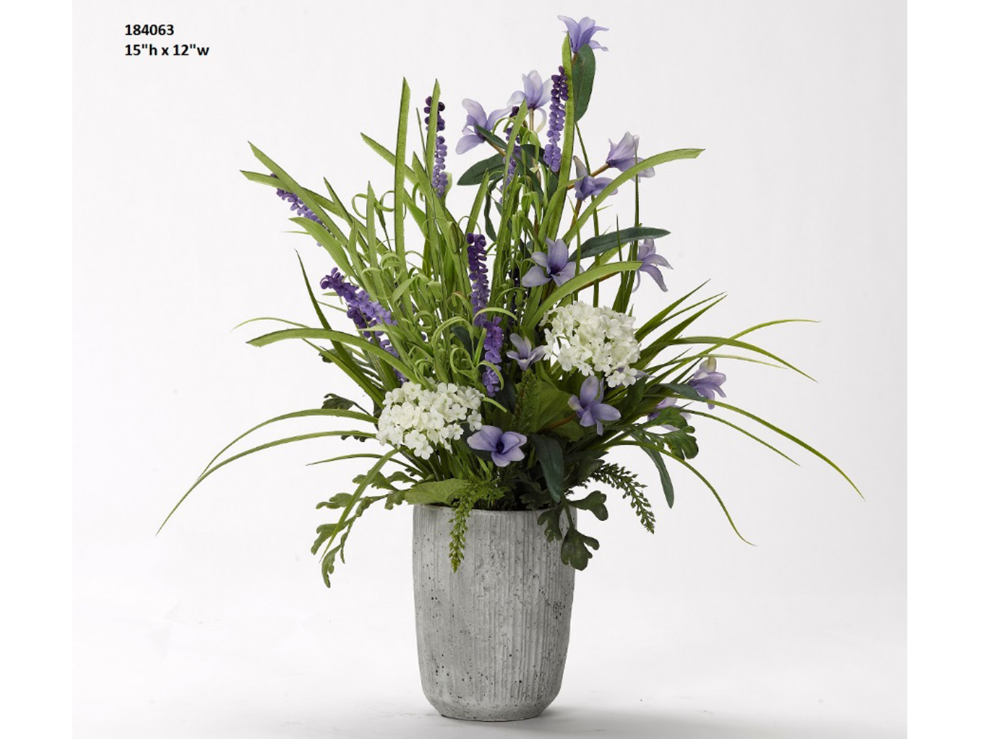 Wild Flowers in Concrete Vase 12"W x 15"H Steinhafels