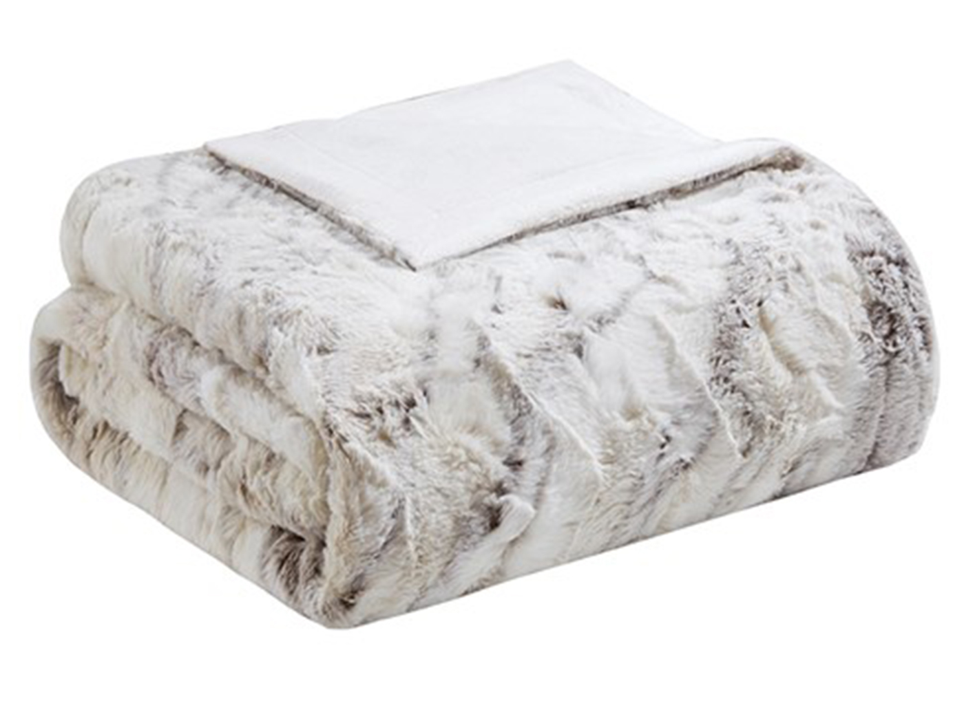 Natural Oversized Faux Fur Throw 60"W x 70"L Steinhafels