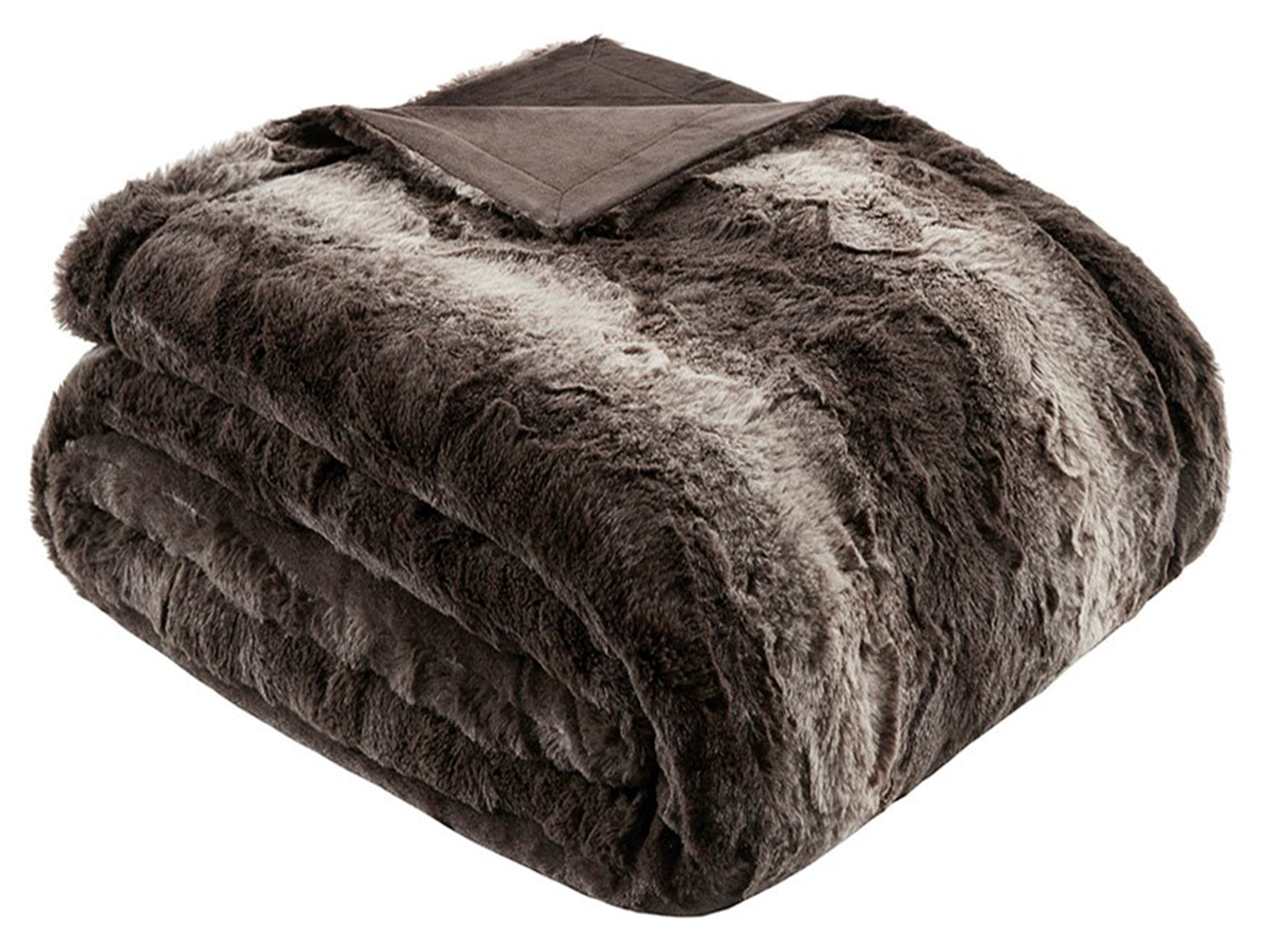 Brown Oversized Faux Fur Throw 60"W x 70"L Steinhafels