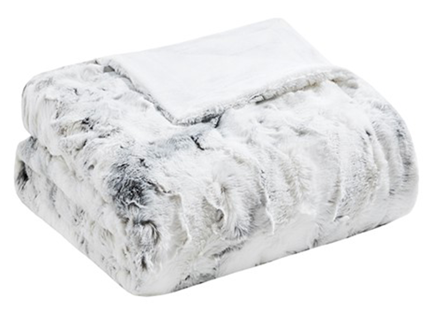 Grey Oversized Faux Fur Throw 60"W x 70"L Steinhafels