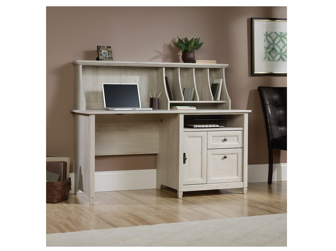 Office Desks Steinhafels Edge Water Chalked Cherry Computer Desk With Hutch