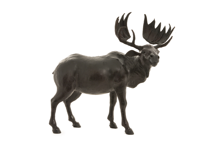 Leather Moose Statue 24" Steinhafels