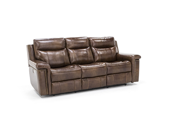 Tulsa Leather Power Recline With Headrest Sofa