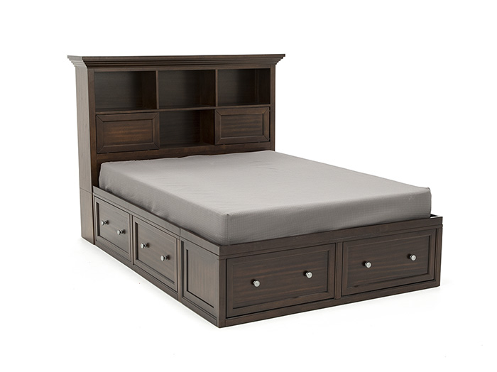 Queen Storage Bed With Bookcase Hanaposy